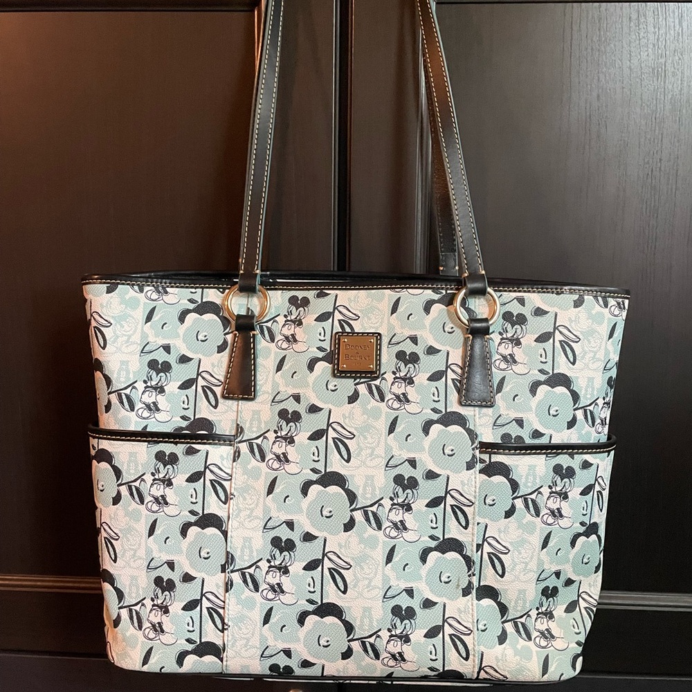 Dooney & Bourke Black and White Tote Bag with Mickey Mouse Design